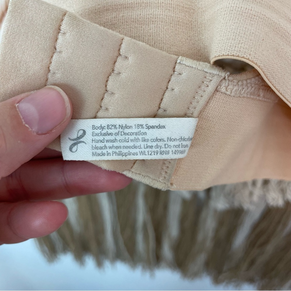 Lively Nude Toasted Almond Striped Mesh Bralette Size 2 - Picture 5 of 6